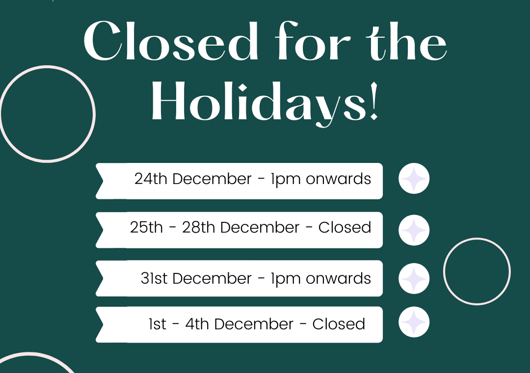 Closed for the Holidays!