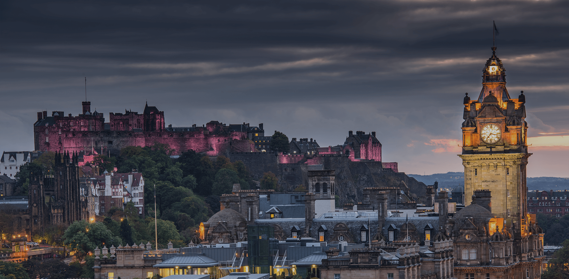 Edinburgh Castle Lit Up by Night
