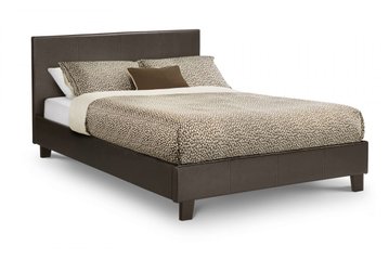Prado Brown Faux Leather Double Bed