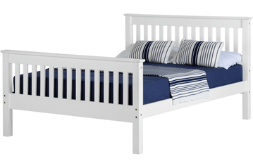 Monaco White Small Double Bed High Foot End