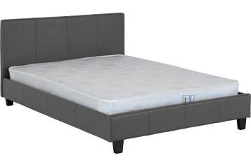 Prado Grey Faux Leather Double Bed