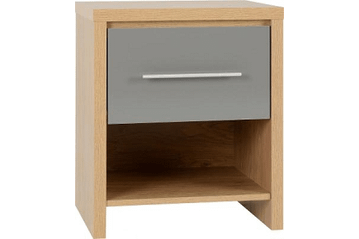 Seville Oak/Grey Bedside Cabinet