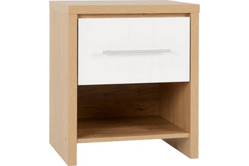 Seville Oak/White Bedside Cabinet