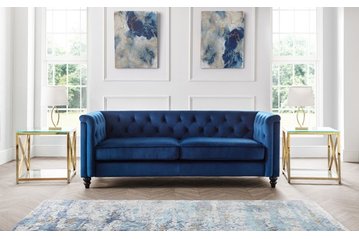 Washington 3 Seater Sofa - Blue Velvet