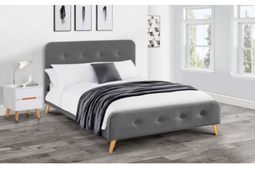 Astrid Curved Retro Fabric Bed (King)