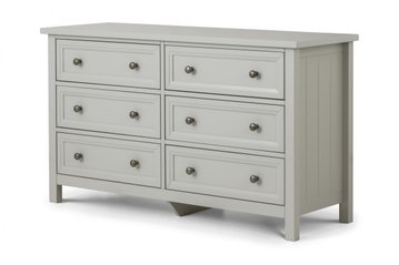 Maine Dove Grey 6 Drawer Wide Chest