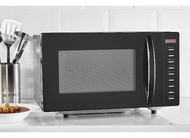 Black Digital 700w Flatbed Microwave Oven