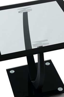 Harley Lamp Table - Clear Glass/Black