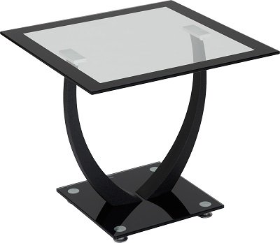 Harley Lamp Table - Clear Glass/Black