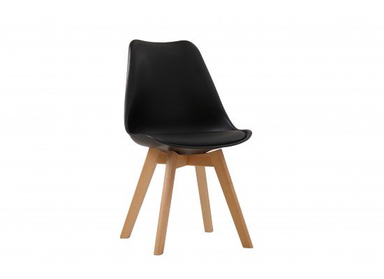 Black Louvre Padded Chair
