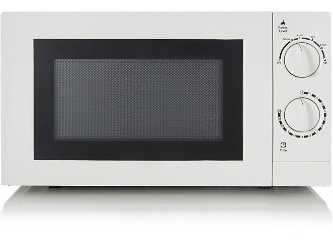 White Manual 700W Microwave Oven
